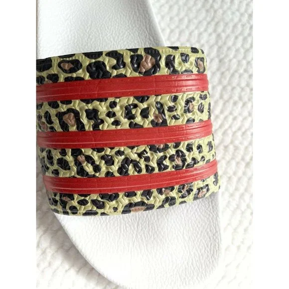 🔧Men’s Slides Size 11 adidas adilette  stripes Style FX5845 White/ Orange/Brown - Picture 11 of 12